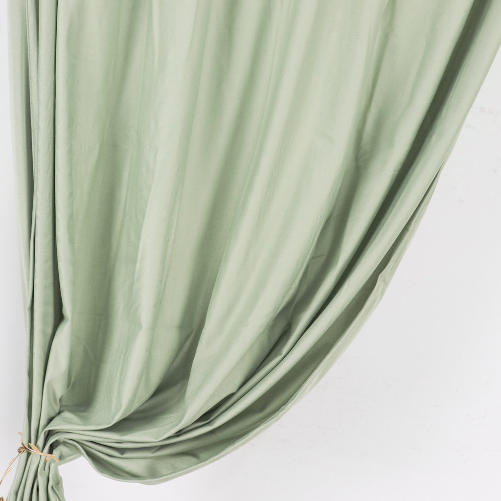 Sage Green Scuba Polyester Curtain Panel 2-Pack | eFavormart.com