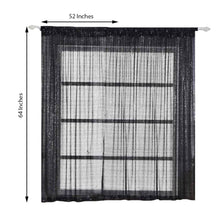 Window Treatment Panels Black Sequin Curtains 52 Inch x 64 Inch With Rod Pockets 2 Pack