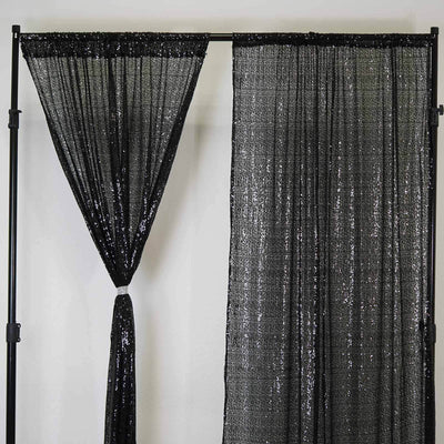 Black sequin curtain backdrop for events and photography