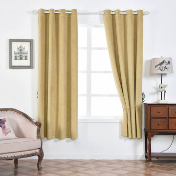 Create a Stunning Atmosphere with Champagne Velvet Blackout Curtains