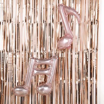 Enhance Your Event Decor with the Rose Gold Metallic Tinsel Foil Fringe Doorway Curtain