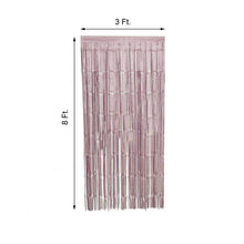 purple foil curtain with measurements on a white background