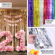 8ft Dusty Rose Metallic Tinsel Foil Fringe Doorway Curtain Party Backdrop