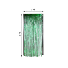 8 Feet Green Metallic Tinsel Foil Fringe Doorway Party Backdrop