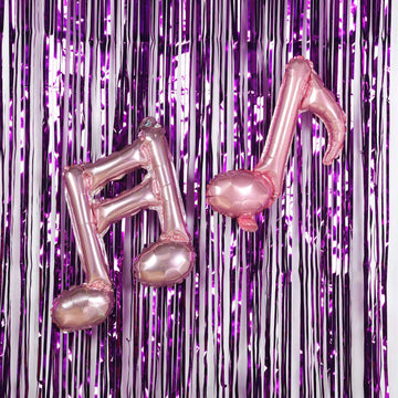 Create a Stunning Purple Metallic Tinsel Foil Fringe Doorway Curtain Party Backdrop