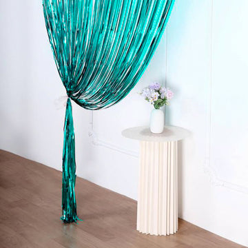 Turquoise Metallic Tinsel Foil Fringe Doorway Curtain for Every Occasion