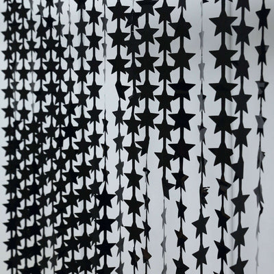 Black star garland hanging decoration for events or parties.