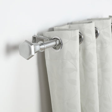 Elegant Silver Adjustable Curtain Rod Set