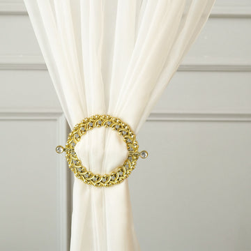 Add a Touch of Glamour with Gold Barrette Style Acrylic Crystal Curtain Tie Backs