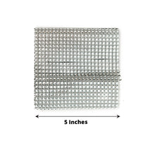 4 Pack Silver Large 5 Inch x 10 Inch Rhinestone Velcro Chair Sash Clips