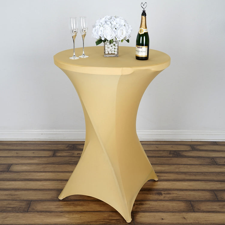 Cocktail Table Cover In Champagne Spandex 