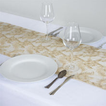 14 Inch x 108 Inch Champagne Lace Netting Table Runner