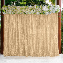 8ftx8ft Champagne 3D Leaf Petal Taffeta Fabric Photo Backdrop Curtain
