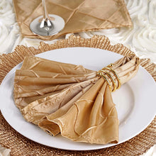 5 Pack | Champagne Pintuck Satin Cloth Dinner Napkins, Wrinkle Resistant | 17inchx17inch