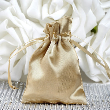 Champagne Satin Drawstring Wedding Party Favor Gift Bags - The Perfect Keepsake