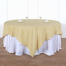 90 Inch Champagne Square Seamless Polyester Tablecloth
