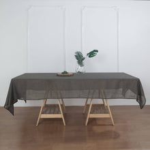 60 Inch x 102 Inch Rectangular Tablecloth In Charcoal Gray Linen With Slubby Texture