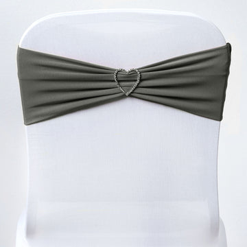 Charcoal Gray Spandex Stretch Chair Sashes - Elegant and Versatile