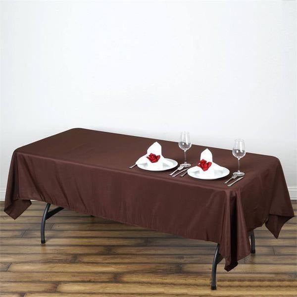 Chocolate Polyester Rectangular Tablecloth 60 Inch x 102 Inch
