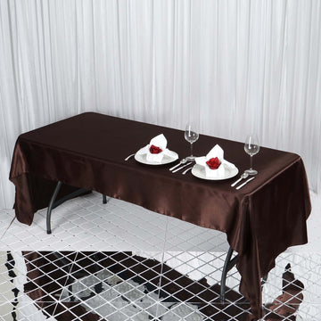 Chocolate Seamless Smooth Satin Rectangular Tablecloth 50"x120"