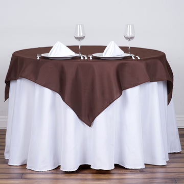 Chocolate Square Seamless Polyester Table Overlay 54"x54"