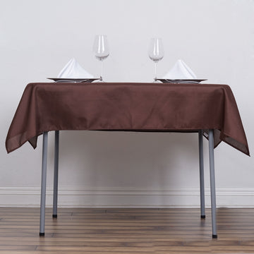 Chocolate Square Seamless Polyester Tablecloth 54"x54"
