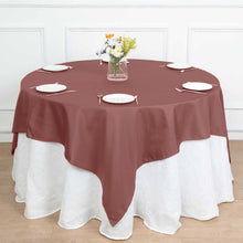 70 Inch Polyester Cinnamon Rose Seamless Square Table Overlay 