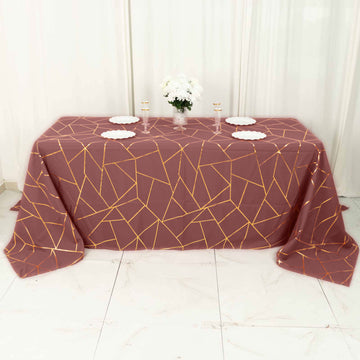 Elegant Cinnamon Rose Seamless Rectangle Polyester Tablecloth