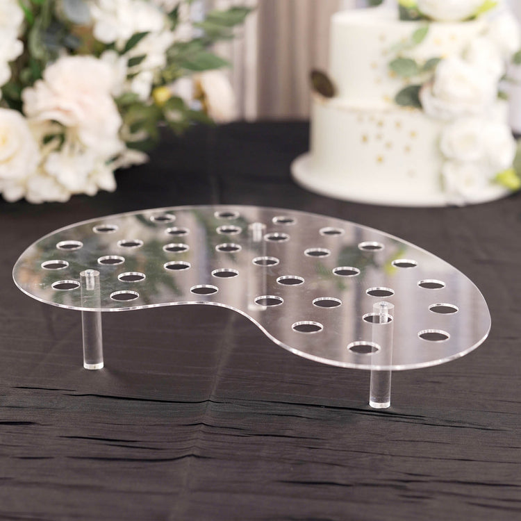 35 Slot Clear Acrylic Ice Cream Cone Stand 16 Inch