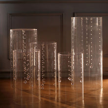 Clear Acrylic Cylinder Plinth Display Stands