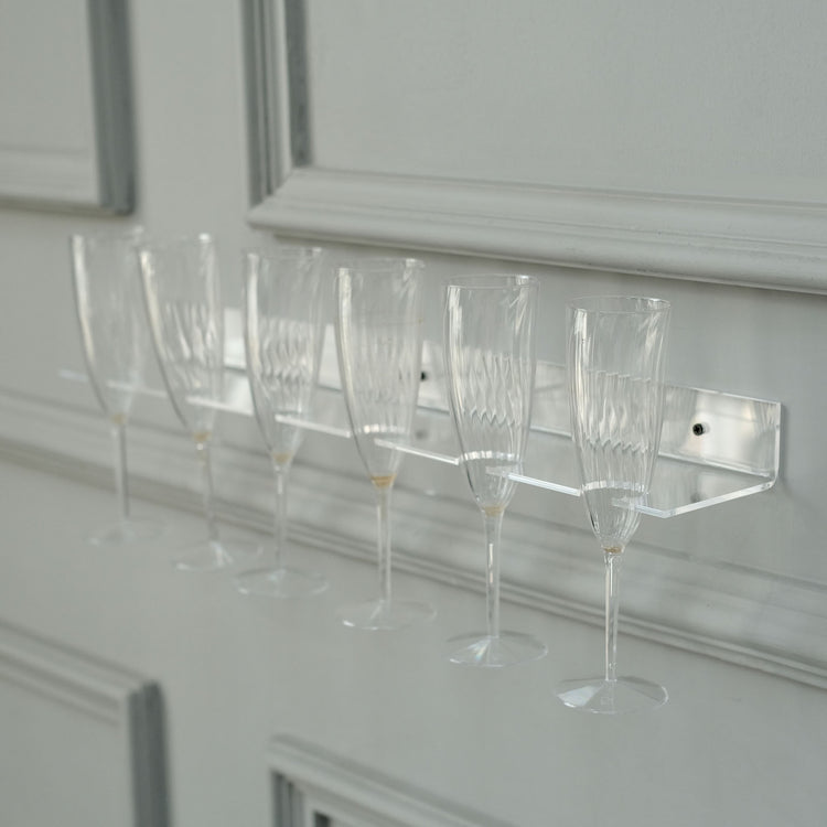 21 Inch Clear Acrylic Floating Wine Glass Rack