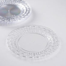 10 Pack Clear Basketweave Rim Plastic Dessert Plates 7 Inch Disposable 