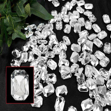 470 Pcs Clear Emerald-Cut Endless Diamond Rhinestones, DIY Craft Jewels