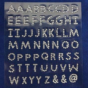 240 Pcs Clear Letter Diamond Rhinestone Jeweled Stickers, DIY Craft Gems Decor