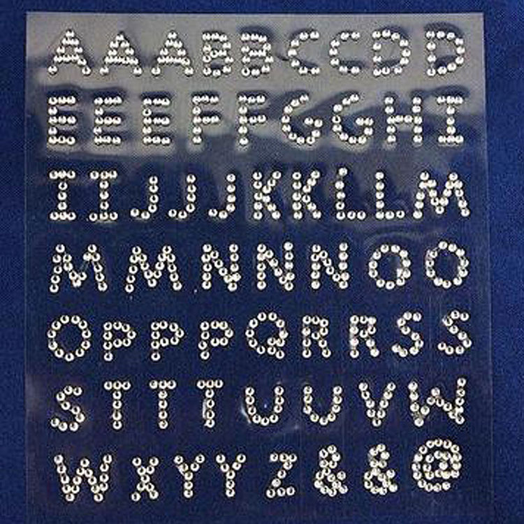 Pack Of 240 Clear Letter Diamond Rhinestone Jeweled Stickers