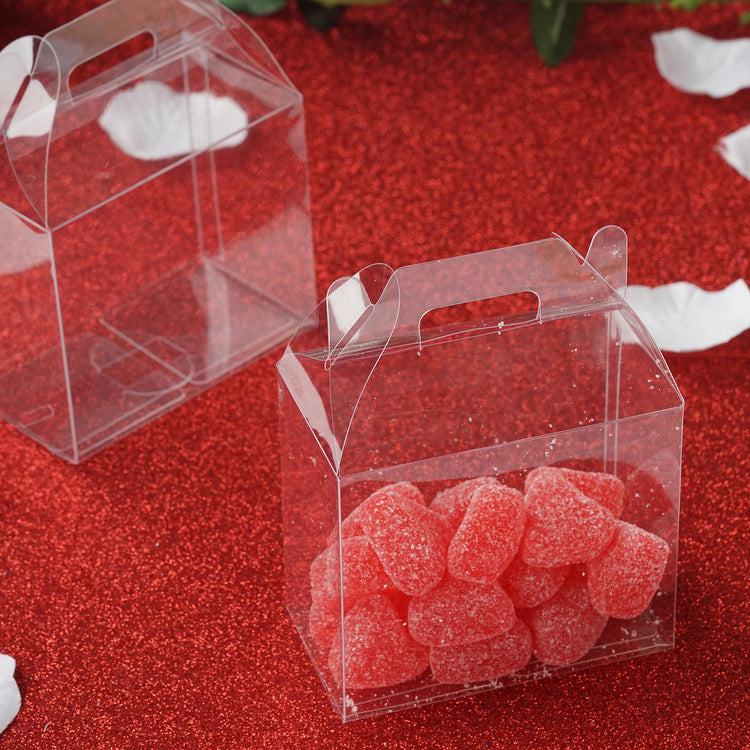 25 Pack Plastic Clear Treasure Chest Favor Candy Boxes - 4" x 2" x 3"#whtbkgd