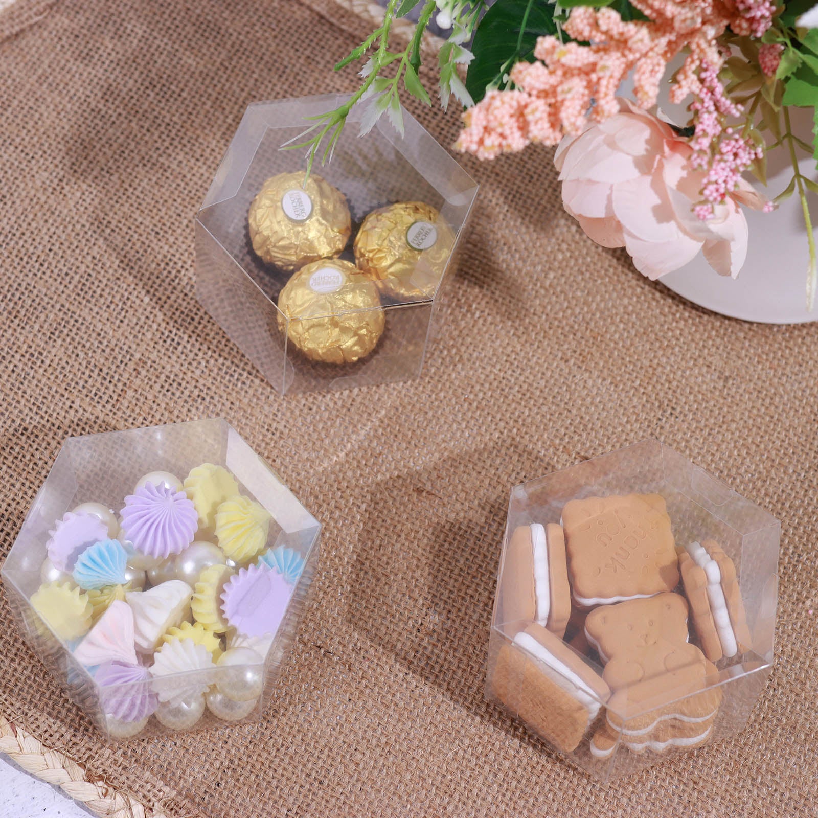 Plastic Candy Jars, Disposable Favor Goodie Containers