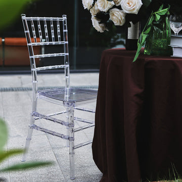 4 Pack Clear Resin Transparent Chiavari Chair, Armless Stackable Chairs