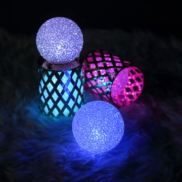 4 Pack Color Changing LED Ball Light Centerpiece Fillers, Battery Operated Mini Light Globes 3"