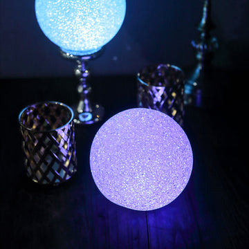 2 Pack | 6" Color Changing LED Ball Light Centerpieces, Battery Operated Light Globes