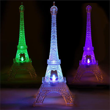 Color Changing LED Light Up Eiffel Tower Centerpiece, Night Light 10"