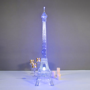 Color Changing LED Metal Eiffel Tower Columns LED Lamp, Night Light Wedding Centerpiece 5ft