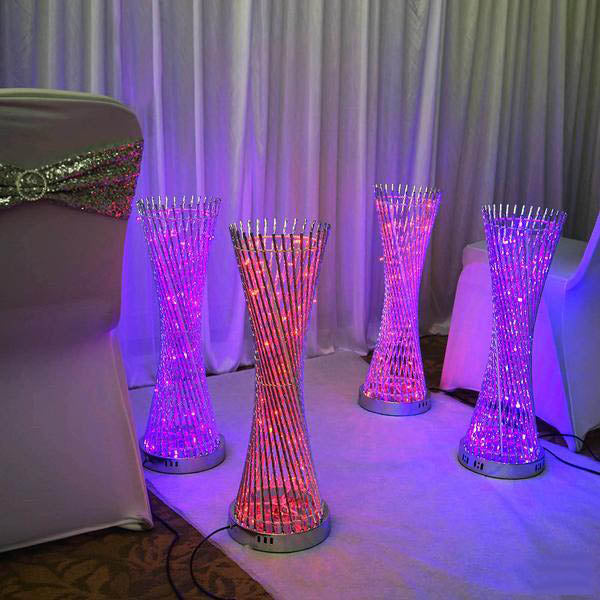 Color Changing LED Spiral Metal Tower Columns 2 Feet 