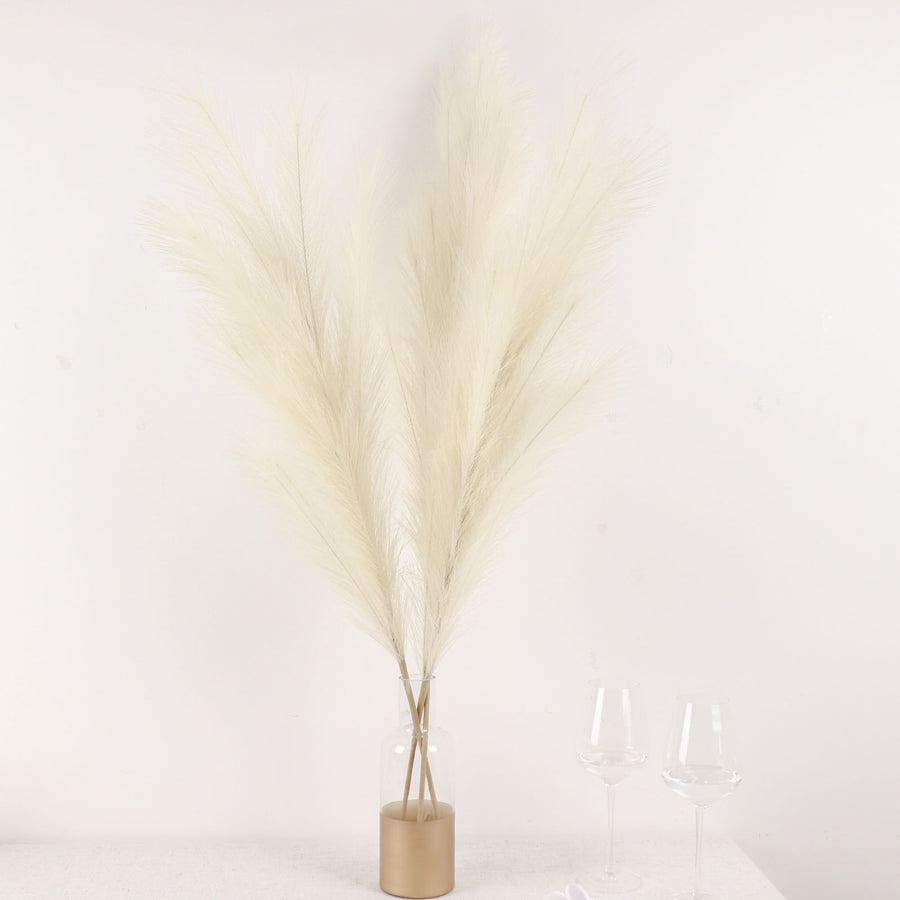 44 Inch Faux Cream Artificial Pampas Grass Sprays Branches