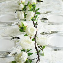 6ft | Cream Artificial Silk Peony Hanging Flower Garland, Faux Vine