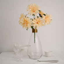 2 Bushes 20 Inch Cream Large Head Artificial Silk Dahlia Flower Bouquet 