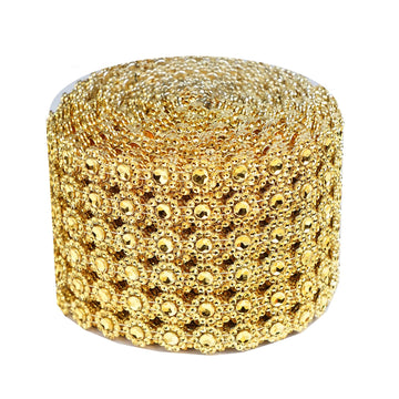 Create Spectacular Masterpieces with the Gold Fleur Diamond Rhinestone Ribbon