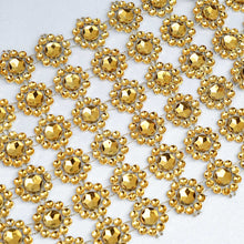 4 Inch x 10 Yard Gold Fleur Diamond Rhinestone Ribbon For Wrap