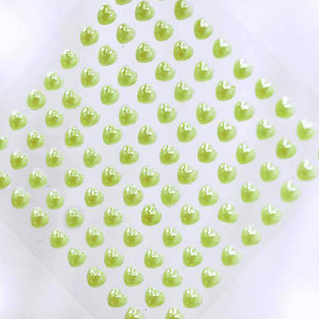 Elevate Your Event Decor with Apple Green Heart Diamond Rhinestone Craft Stickers