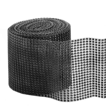 DIY Craft Decor with the Shiny Black Diamond Rhinestone Ribbon Wrap Roll